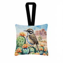 Load image into Gallery viewer, Arizona Cactus Wren Hanging Square Fabric Ornament 3.5 × 3.5