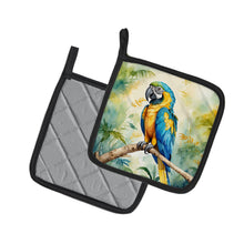 Load image into Gallery viewer, Blue and Gold Macaw Pot Holders - Set of 2 Decorative Kitchen Helpers | Made in the USA