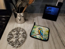Load image into Gallery viewer, Blue and Gold Macaw Pot Holders - Set of 2 Decorative Kitchen Helpers | Made in the USA