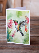 Load image into Gallery viewer, Broadtailed Hummingbird Greeting Cards - Blank Note Cards – 8-Pack of Artist-Designed Cards with Envelopes