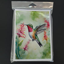 Load image into Gallery viewer, Broadtailed Hummingbird Greeting Cards - Blank Note Cards – 8-Pack of Artist-Designed Cards with Envelopes