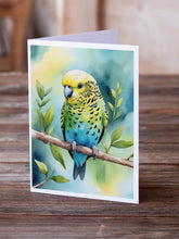 Load image into Gallery viewer, Budgerigar Greeting Cards - Blank Note Cards – 8-Pack of Artist-Designed Cards with Envelopes