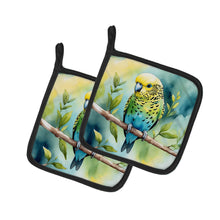 Load image into Gallery viewer, Budgerigar Pot Holders - Set of 2 Decorative Kitchen Helpers | Made in the USA