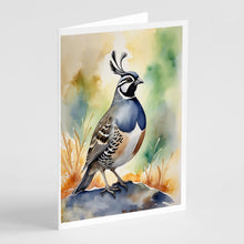 Load image into Gallery viewer, California Quail Greeting Cards - Blank Note Cards – 8-Pack of Artist-Designed Cards with Envelopes
