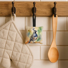 Load image into Gallery viewer, California Quail Hanging Square Fabric Ornament 3.5 × 3.5