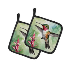Load image into Gallery viewer, Calliope Hummingbird Pot Holders - Set of 2 Decorative Kitchen Helpers | Made in the USA