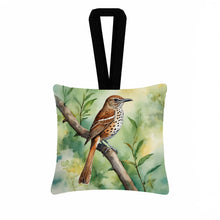 Load image into Gallery viewer, Georgia Brown Thrasher Hanging Square Fabric Ornament 3.5 × 3.5
