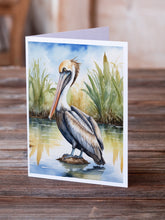 Load image into Gallery viewer, Louisiana Brown Pelican Greeting Cards - Blank Note Cards – 8-Pack of Artist-Designed Cards with Envelopes
