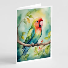 Load image into Gallery viewer, Lovebird Greeting Cards - Blank Note Cards – 8-Pack of Artist-Designed Cards with Envelopes
