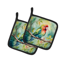 Load image into Gallery viewer, Lovebird Pot Holders - Set of 2 Decorative Kitchen Helpers | Made in the USA