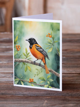 Load image into Gallery viewer, Maryland Baltimore Oriole Greeting Cards - Blank Note Cards – 8-Pack of Artist-Designed Cards with Envelopes