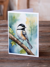 Load image into Gallery viewer, Massachusetts Blackcapped Chickadee Greeting Cards - Blank Note Cards – 8-Pack of Artist-Designed Cards with Envelopes