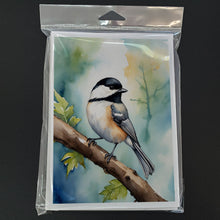 Load image into Gallery viewer, Massachusetts Blackcapped Chickadee Greeting Cards - Blank Note Cards – 8-Pack of Artist-Designed Cards with Envelopes