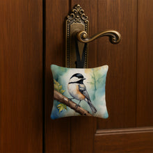 Load image into Gallery viewer, Massachusetts Blackcapped Chickadee Hanging Square Fabric Ornament 3.5 × 3.5