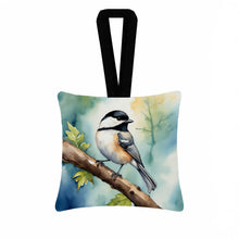 Load image into Gallery viewer, Massachusetts Blackcapped Chickadee Hanging Square Fabric Ornament 3.5 × 3.5