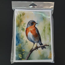 Load image into Gallery viewer, Michigan American Robin Greeting Cards - Blank Note Cards – 8-Pack of Artist-Designed Cards with Envelopes