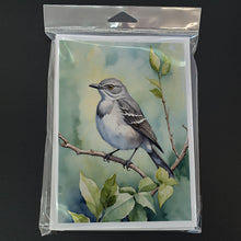 Load image into Gallery viewer, Mississippi Northern Mocking bird Greeting Cards - Blank Note Cards – 8-Pack of Artist-Designed Cards with Envelopes