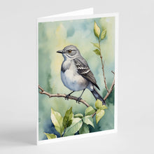 Load image into Gallery viewer, Mississippi Northern Mocking bird Greeting Cards - Blank Note Cards – 8-Pack of Artist-Designed Cards with Envelopes