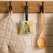 Load image into Gallery viewer, Montana Western Meadowlark Hanging Square Fabric Ornament 3.5 × 3.5