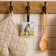Load image into Gallery viewer, Nebraska Western Meadowlark Hanging Square Fabric Ornament 3.5 × 3.5