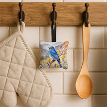 Load image into Gallery viewer, Nevada Mountain Bluebird Hanging Square Fabric Ornament 3.5 × 3.5