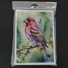 Load image into Gallery viewer, New Hampshire Purple Finch Greeting Cards - Blank Note Cards – 8-Pack of Artist-Designed Cards with Envelopes