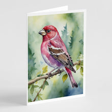 Load image into Gallery viewer, New Hampshire Purple Finch Greeting Cards - Blank Note Cards – 8-Pack of Artist-Designed Cards with Envelopes