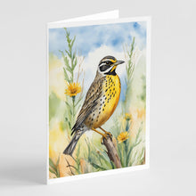 Load image into Gallery viewer, North Dakota Western Meadowlark Greeting Cards - Blank Note Cards – 8-Pack of Artist-Designed Cards with Envelopes