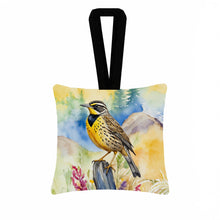 Load image into Gallery viewer, Oregon Western Meadowlark Hanging Square Fabric Ornament 3.5 × 3.5