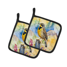 Load image into Gallery viewer, Oregon Western Meadowlark Pot Holders - Set of 2 Decorative Kitchen Helpers | Made in the USA