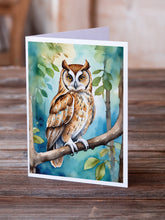 Load image into Gallery viewer, Oriental Bay Owl Greeting Cards - Blank Note Cards – 8-Pack of Artist-Designed Cards with Envelopes