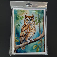 Load image into Gallery viewer, Oriental Bay Owl Greeting Cards - Blank Note Cards – 8-Pack of Artist-Designed Cards with Envelopes