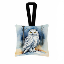 Load image into Gallery viewer, Snowy Owl Hanging Square Fabric Ornament 3.5 × 3.5