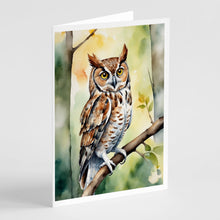 Load image into Gallery viewer, Eastern Screech Owl Greeting Cards - Blank Note Cards – 8-Pack of Artist-Designed Cards with Envelopes