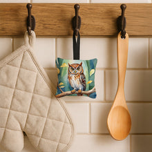 Load image into Gallery viewer, Elf Owl Hanging Square Fabric Ornament 3.5 × 3.5