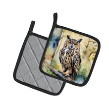 Load image into Gallery viewer, Eurasian Eagle Owl Pot Holders - Set of 2 Decorative Kitchen Helpers | Made in the USA