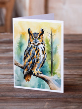 Load image into Gallery viewer, Great Horned Owl Greeting Cards - Blank Note Cards – 8-Pack of Artist-Designed Cards with Envelopes