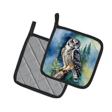 Load image into Gallery viewer, Northern Hawk Owl Pot Holders - Set of 2 Decorative Kitchen Helpers | Made in the USA