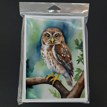 Load image into Gallery viewer, Northern Pygmy Owl Greeting Cards - Blank Note Cards – 8-Pack of Artist-Designed Cards with Envelopes