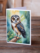Load image into Gallery viewer, Spectacled Owl Greeting Cards - Blank Note Cards – 8-Pack of Artist-Designed Cards with Envelopes