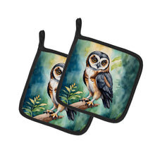 Load image into Gallery viewer, Spectacled Owl Pot Holders - Set of 2 Decorative Kitchen Helpers | Made in the USA