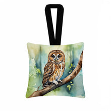 Load image into Gallery viewer, Tawny Owl Hanging Square Fabric Ornament 3.5 × 3.5