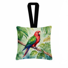 Load image into Gallery viewer, Eclectus Parrot Hanging Square Fabric Ornament 3.5 × 3.5