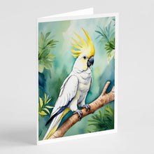 Load image into Gallery viewer, Sulphurcrested Cockatoo Greeting Cards - Blank Note Cards – 8-Pack of Artist-Designed Cards with Envelopes