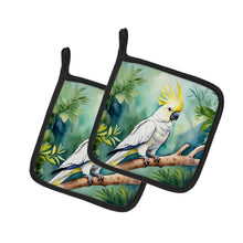 Load image into Gallery viewer, Sulphurcrested Cockatoo Pot Holders - Set of 2 Decorative Kitchen Helpers | Made in the USA