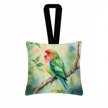 Load image into Gallery viewer, Peachfaced Lovebird Hanging Square Fabric Ornament 3.5 × 3.5