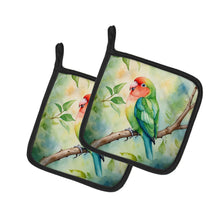Load image into Gallery viewer, Peachfaced Lovebird Pot Holders - Set of 2 Decorative Kitchen Helpers | Made in the USA