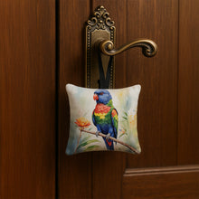 Load image into Gallery viewer, Rainbow Lorikeet Hanging Square Fabric Ornament 3.5 × 3.5