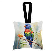 Load image into Gallery viewer, Rainbow Lorikeet Hanging Square Fabric Ornament 3.5 × 3.5