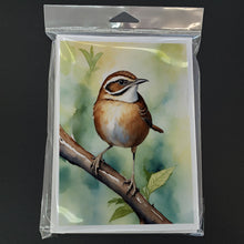 Load image into Gallery viewer, South Carolina Wren Greeting Cards - Blank Note Cards – 8-Pack of Artist-Designed Cards with Envelopes